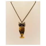Vintage Articulated Owl Pendant