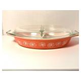 Pyrex Pink Daisy Divided Casserole
