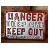 Vintage Metal Danger Sign