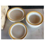 Vintage Yellow Banded Dinnerware