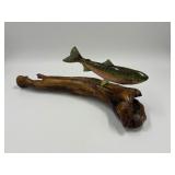 Vintage Rainbow Trout Wood Carving