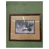 Framed Turkey and Bobcat Print