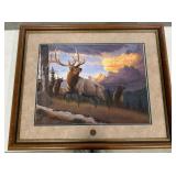 Elk Wildlife Print with Medallion