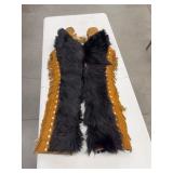 bear Chaps with Fringed Leather