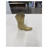 Brass Cowboy Boot Wall Vase