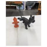 Cast Iron Dog and Hydrant Figures