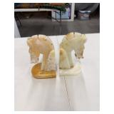 Stone Horse Head Bookends