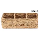 YAHUAN Woven Water Hyacinth Storage Basket Divided