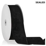 2' X 20 Yards Black Velvet Ribbon for Christmas