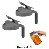 2 Pack Wide Mouth Flip Cap Mason Jar Lids x4