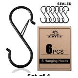 ADIIL 6 Pcs S Hooks Hanging with Safety Buckle x4