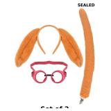 3 PCS Dog Ears and Tail with Goggles Set x2