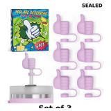 6Pcs Reusable Silicone Straw Cover x3