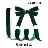 Velvet Ribbon for Christmas Tree, Gift Wrapping x4