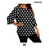 Women Star Pattern Top Plus Size Crew Neck Casual