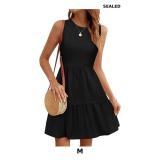 Women's Sleeveless Summer Mini Dress Tank Flowy