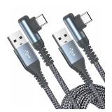 USB C Charging Cord Right Angle 2pk 6ft