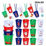 24 Pcs Christmas Shot Glass Necklaces Plastic Shot