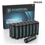 SEALED-POWEROWL Lithium Batteries AA 24 Count
