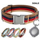 ADITYNA Cotton Dog Collar with AirTag Holder