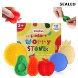 ZRENJHUS Sensory Worry Stone for Kids 12 Pack Frui