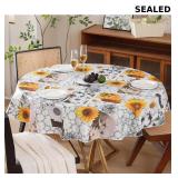 Round Vinyl Tablecloth with Flannel Backing