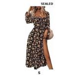 SPEVERT Floral Print A-Line Midi Dress for Women