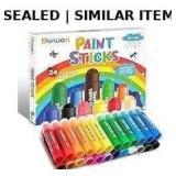 Tempera Paint Sticks For Kids, 24 Assorted Colors