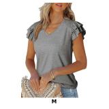 Dokotoo Women's Casual Ruffle Short Sleeve Tops
