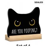 Black Cat Bathroom Decor x4