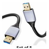 USB 3.0 6ft SuperSpeed Data Transfer Cable x5
