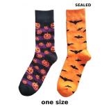 SherryDC Men's Halloween Pumpkins Bats socks