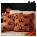 Fall Halloween Throw Pillow Covers 20x20 Set of 2