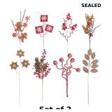 8 PCS Christmas Tree Picks with Gingerbread Man