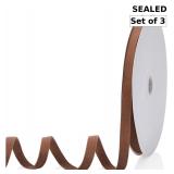 Velvet Ribbon Brown x3