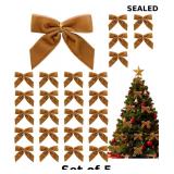 GAOKOXI 26 Pcs Gold Velvet Bows Decorations x5