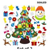 DIY Felt Christmas Tree with 34PCS Ornaments X2