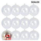 12 Pack Clear Plastic Fillable Ornament Ball 3.15'