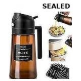 16oz/470ml Olive Oil Sprayer for Cooking, 2 in 1 O