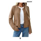 Saodimallsu Womens Button Up Cardigans Crew Neck