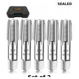 5-Piece NPT Pipe Tap Set, Precision Carbon Steel