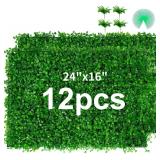 12 Pieces 24'x 16' Artificial Boxwood Panel