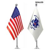WXTWK 2 Pack American USA Coast guard Desk Flag