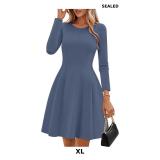 ZESICA Womens Long Sleeve Mini Dress