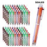 100PCS 0.5mm 6-in-1 Retractable Multicolor Ballpoi