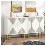 Modern White Storage Cabinet Set