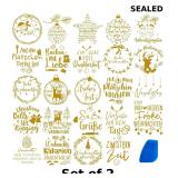 ZMRU 24 Sheets Vintage Christmas Rub On