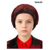 ZGXYZXMY Boys Short Brown Wig Middle Part Straight