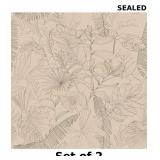 VEELIKE Earthy Taupe Tropical Wallpaper Stick x2