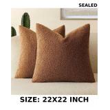 Foindtower Pack of 2, Curly Throw Pillow Covers